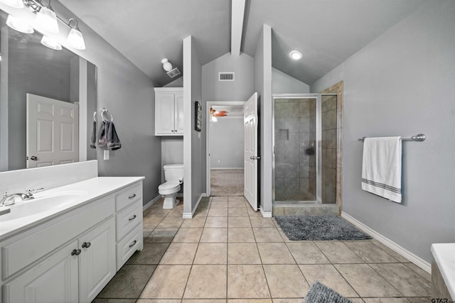 17570 Regal Row, Flint, TX 75762 - full bath featuring vanity, a shower stall, toilet, and baseboards