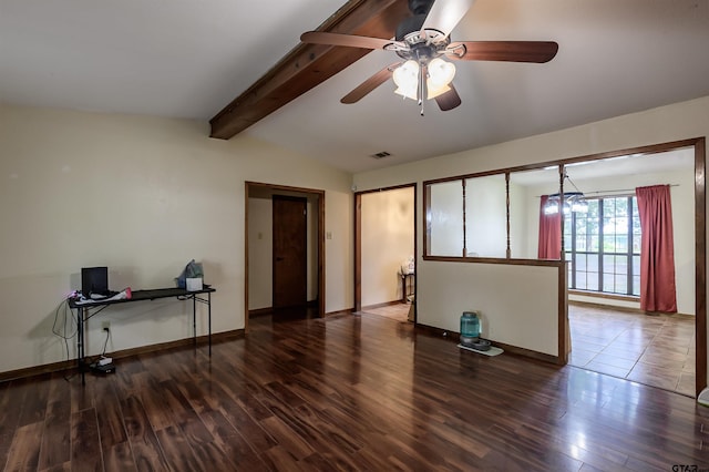 16850 Rainbow Ridge Cir, Tyler, TX 75707 - unfurnished living room featuring wood finished floors, a ceiling fan, a desk, and baseboards