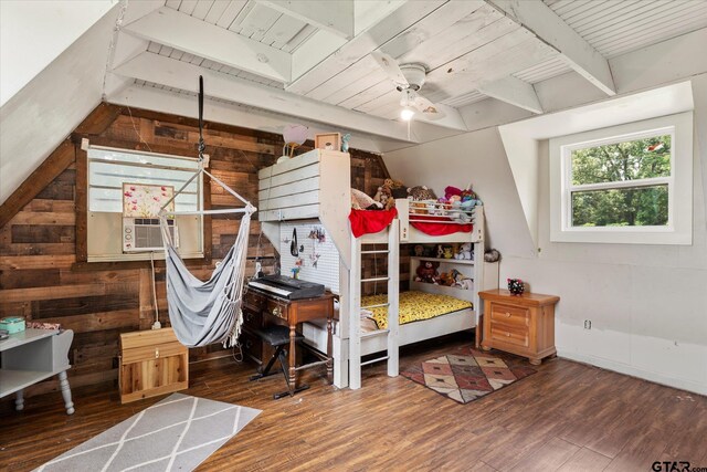 7928 Fm 127, Mount Pleasant, TX 75455 - bedroom with wood finished floors, wood ceiling, and wood walls