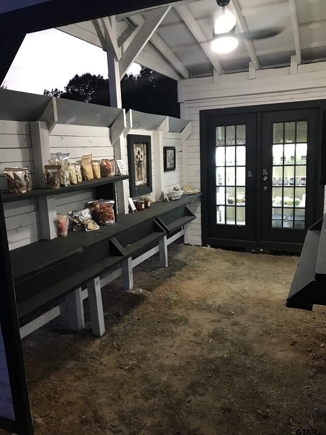 7928 Fm 127, Mount Pleasant, TX 75455 - mudroom with beam ceiling and french doors