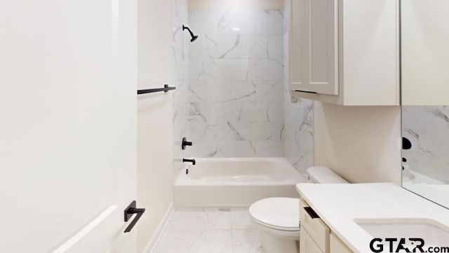 8016 Crooked Trl, Tyler, TX 75703 - bathroom featuring marble finish floors, vanity, and shower / bathtub combination