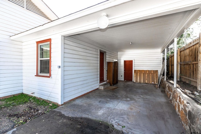 view of patio / terrace with a carport