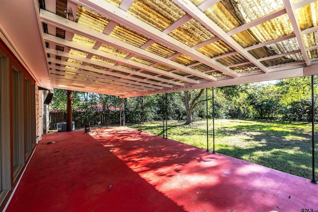 view of patio with a wooden deck