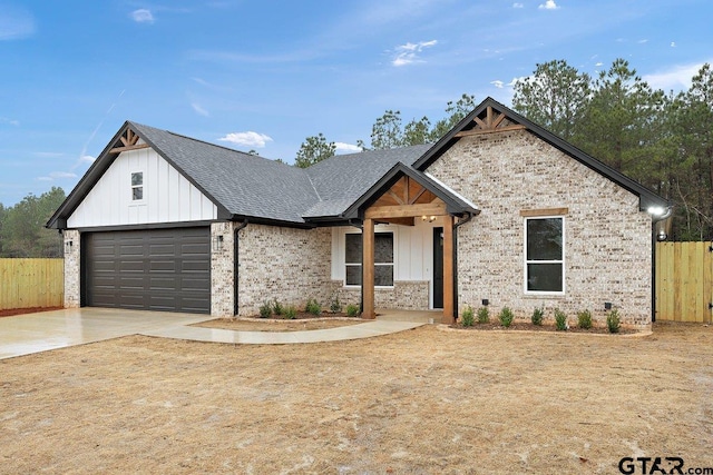 view of front facade with a garage