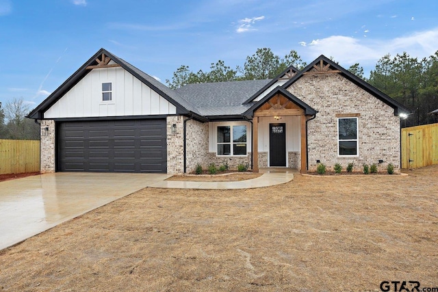 view of front of home with a garage