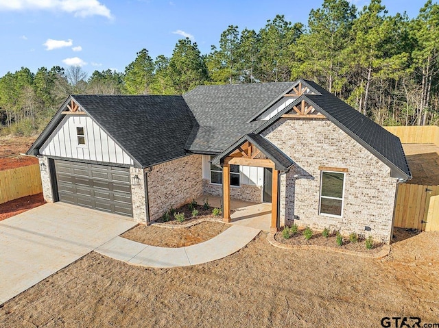 view of modern inspired farmhouse