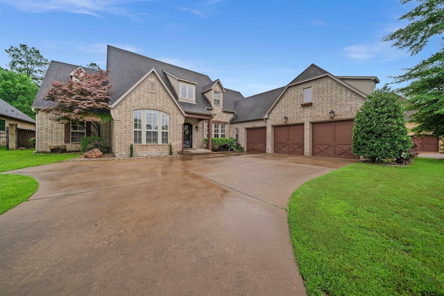 7736 Cross Rd, Tyler, TX 75703 - view of front of house featuring brick siding, concrete driveway, a garage, and roof with shingles