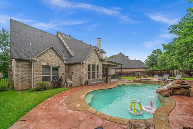 7736 Cross Rd, Tyler, TX 75703 - view of pool featuring a fenced backyard, a patio, and a pool with connected hot tub