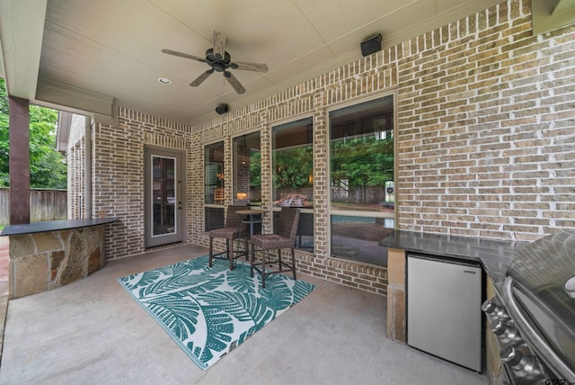 7736 Cross Rd, Tyler, TX 75703 - view of patio / terrace with ceiling fan and area for grilling