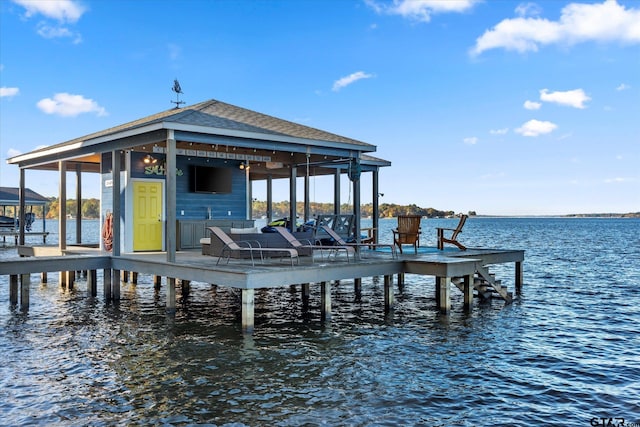 view of dock area