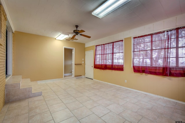 214 County Road 1900, Yantis, TX 75497 - tiled spare room featuring ceiling fan