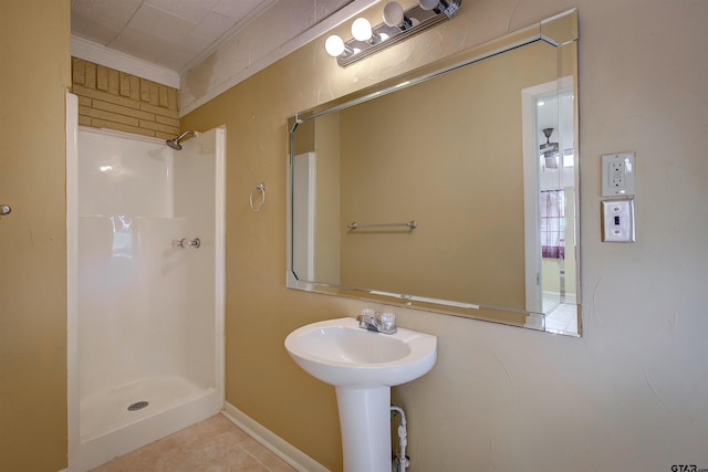 214 County Road 1900, Yantis, TX 75497 - full bath with a shower and tile patterned floors