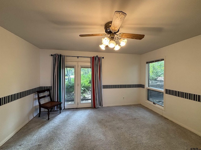 20868 Bay Shore Dr, Flint, TX 75762 - carpeted empty room featuring ceiling fan and baseboards