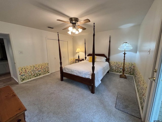 20868 Bay Shore Dr, Flint, TX 75762 - carpeted bedroom featuring ceiling fan and a closet