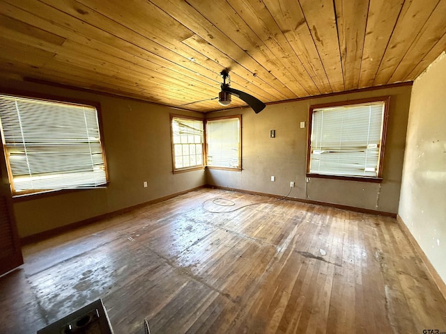 interior space featuring wooden ceiling and wood-type flooring