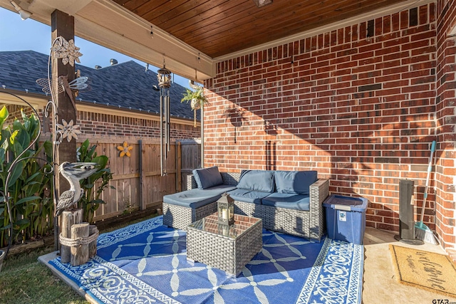 view of patio featuring outdoor lounge area