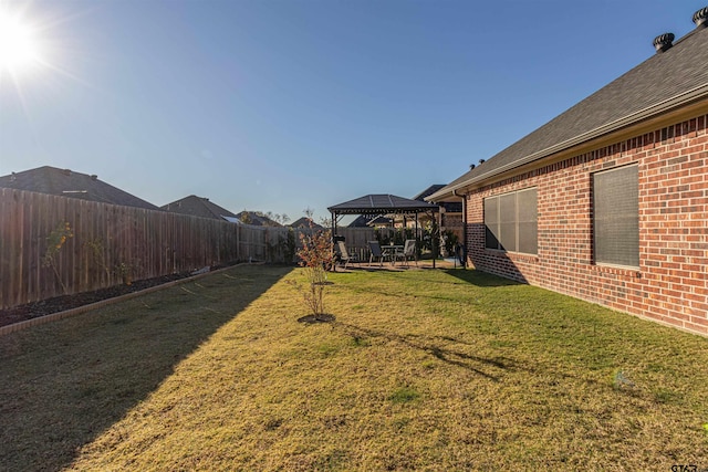 view of yard featuring a gazebo