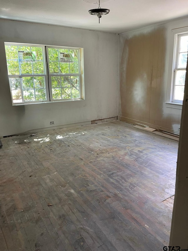 unfurnished room with wood-type flooring