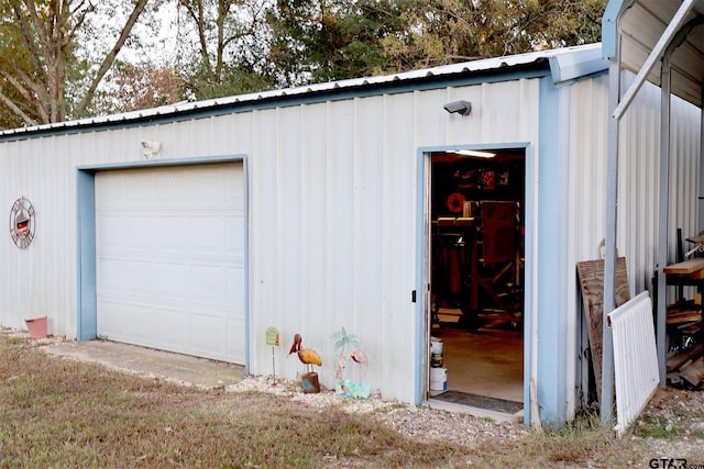 view of garage