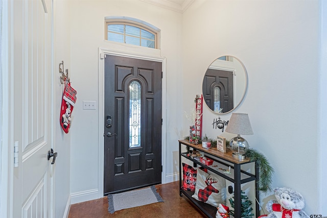 entrance foyer with ornamental molding