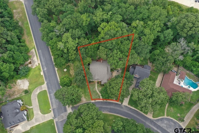 3606 Brookview Ct, Tyler, TX 75707 - view of property location featuring a pool and property parcel outlined