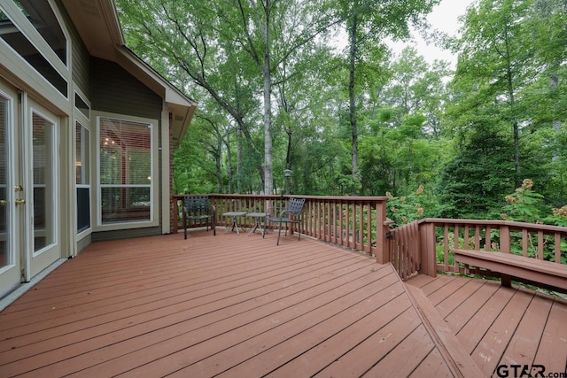3606 Brookview Ct, Tyler, TX 75707 - deck featuring view of wooded area