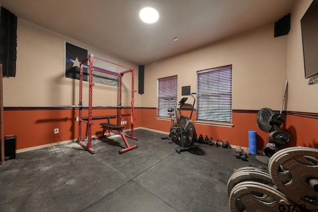 3606 Brookview Ct, Tyler, TX 75707 - exercise area featuring baseboards