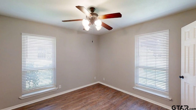 518 Meadow Creek Dr, Tyler, TX 75703 - spare room with a ceiling fan and wood finished floors
