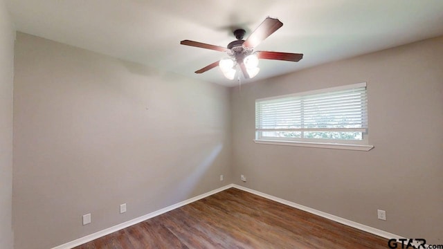 518 Meadow Creek Dr, Tyler, TX 75703 - empty room featuring dark wood-style flooring and ceiling fan