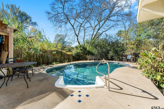 view of pool featuring a patio