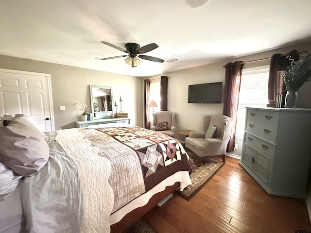 142 Parrish St, Rusk, TX 75785 - bedroom with hardwood / wood-style floors and a ceiling fan