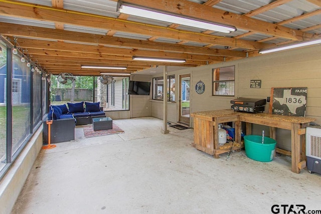 425 Lakeview Dr, Hideaway, TX 75771 - miscellaneous room featuring concrete floors