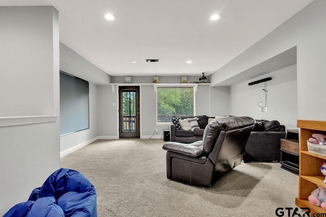 425 Lakeview Dr, Hideaway, TX 75771 - home theater room with carpet, recessed lighting, and baseboards