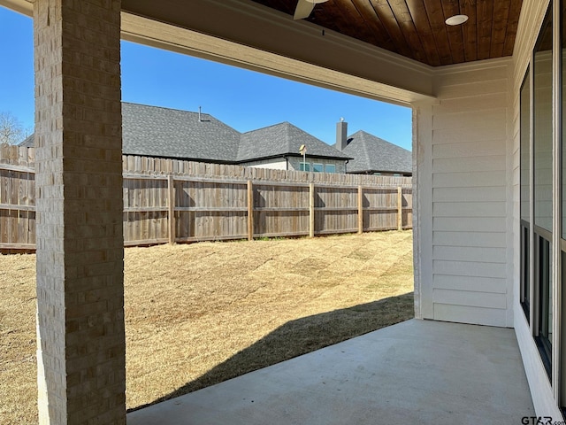 view of yard with a patio area