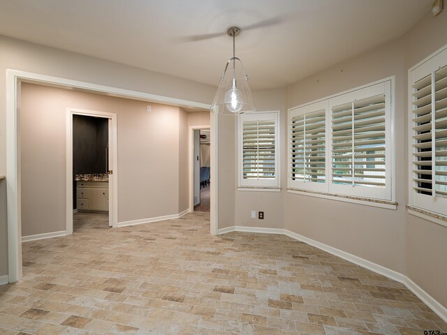 view of unfurnished dining area