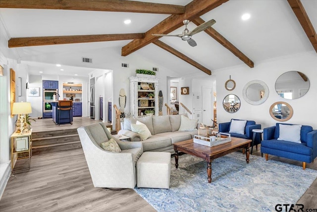 23324 Bay Side Dr, Bullard, TX 75757 - living area with light wood-style floors, ceiling fan, and recessed lighting
