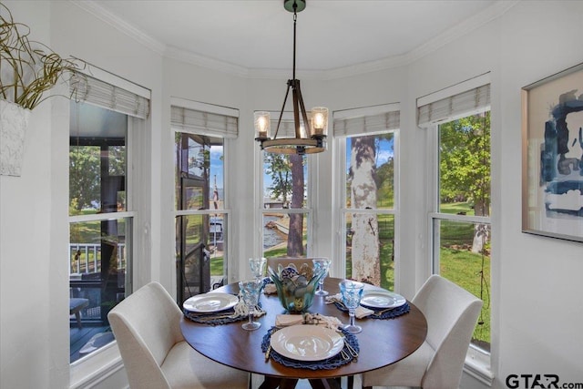 23324 Bay Side Dr, Bullard, TX 75757 - dining room featuring a chandelier and crown molding