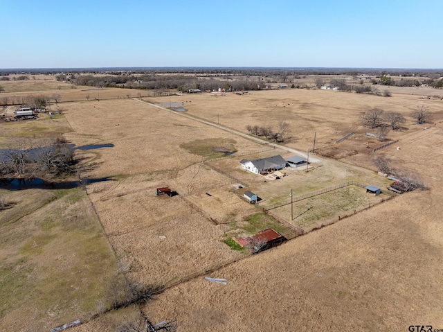 drone / aerial view with a rural view