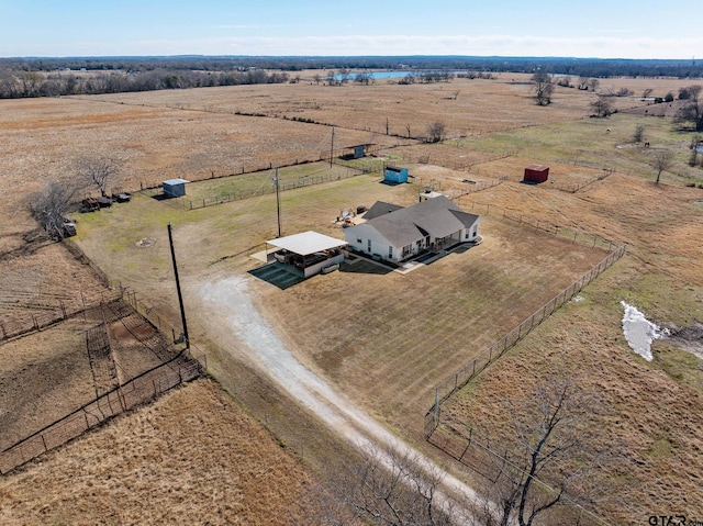 drone / aerial view featuring a rural view