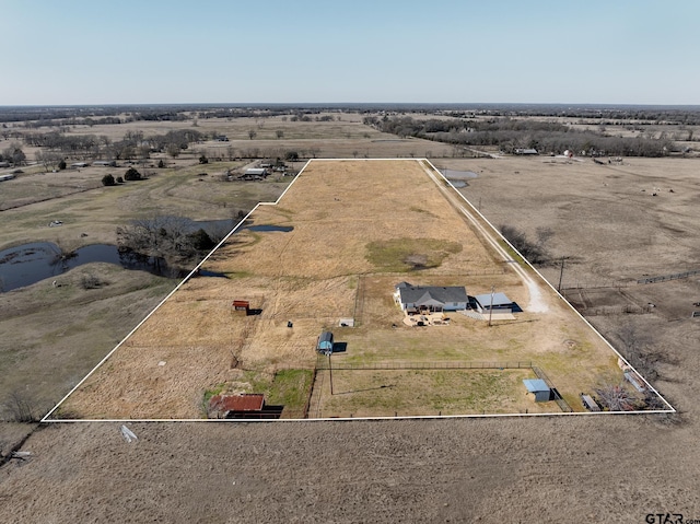 drone / aerial view featuring a rural view