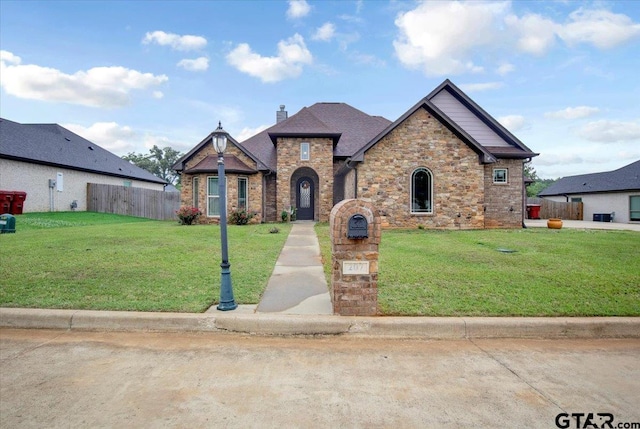 view of front of home featuring a front yard