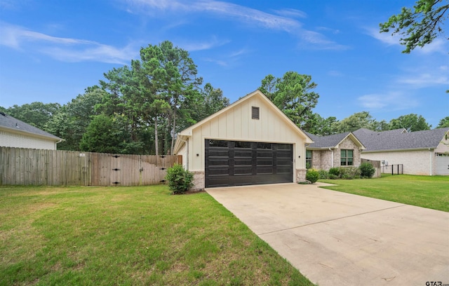 21488 Forest Pl, Flint, TX 75762 - modern farmhouse featuring brick siding, board and batten siding, driveway, and a garage