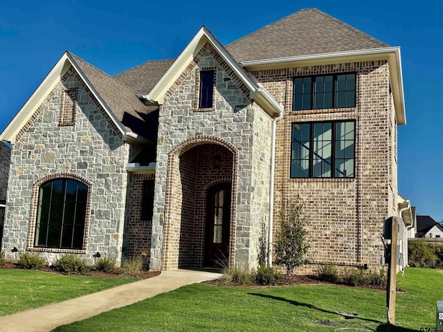 view of front facade with a front lawn