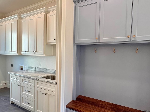 interior space with ornamental molding