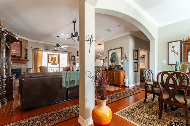 doorway to outside featuring wood-type flooring and ornamental molding