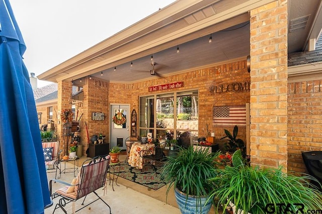 view of patio with a porch