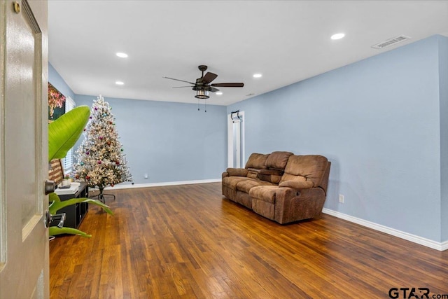 107 W Nutbush, Tyler, TX 75702 - unfurnished room featuring a ceiling fan, wood finished floors, and recessed lighting