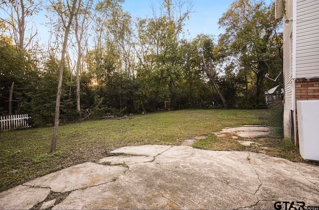 view of yard with a patio area