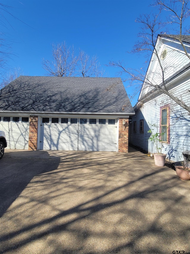 view of garage