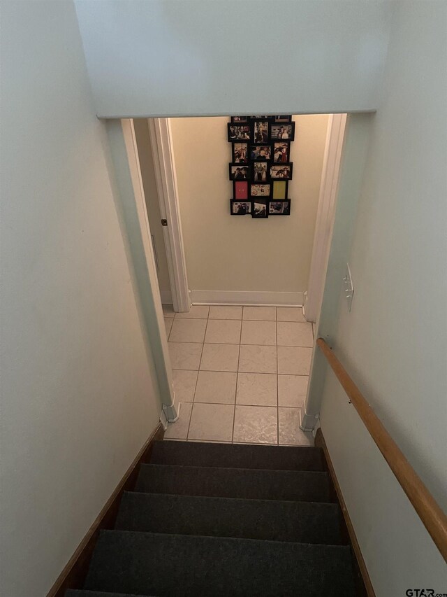 464 Forest Hills Dr, Livingston, TX 77351 - stairway with tile patterned flooring